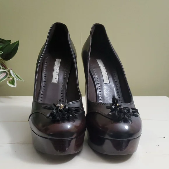 Stella McCartney | Brown Platform Heels with Fringe Details Sz 37 1/2 - Picture 6 of 11